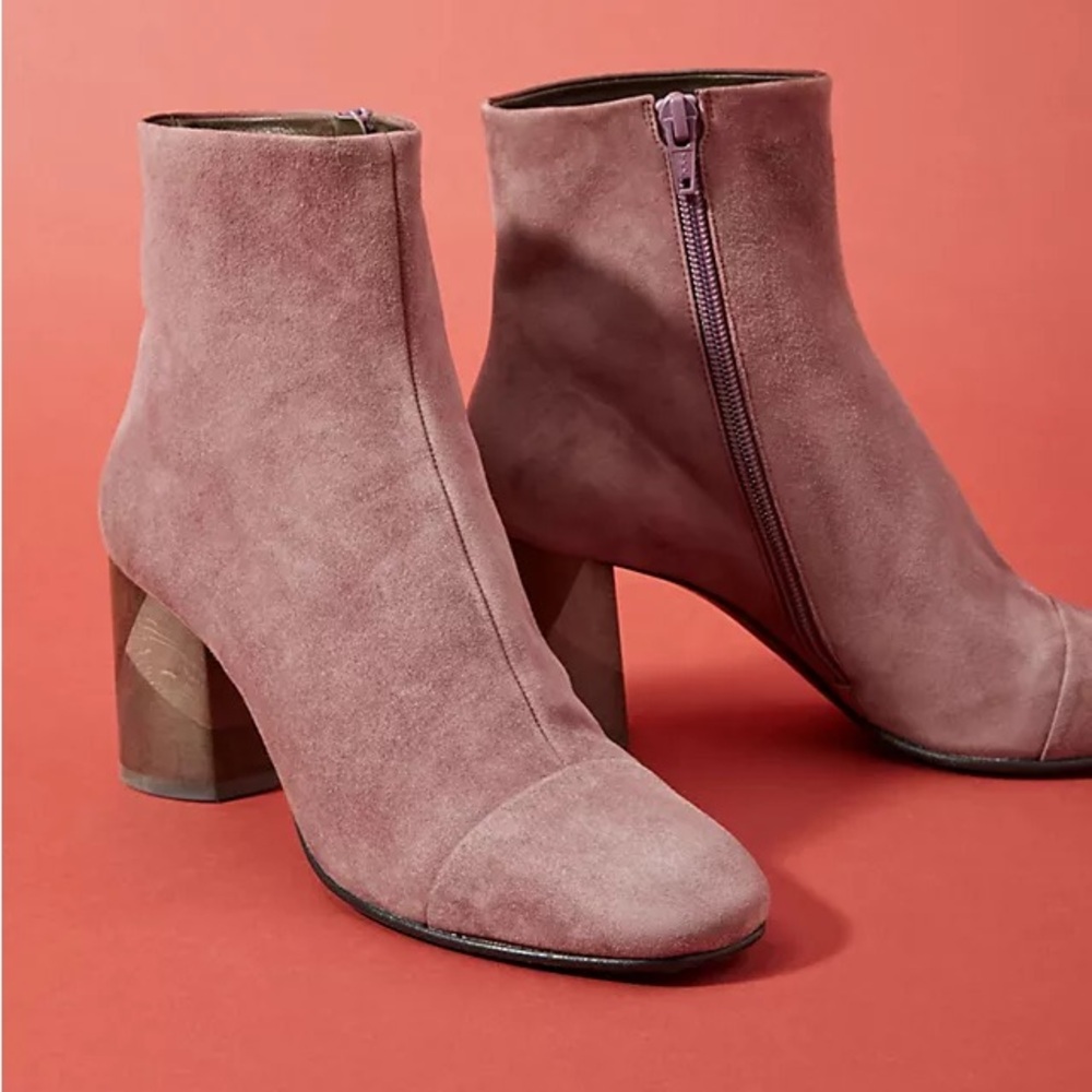 Coclico Laeve‎ Ankle Pink Blush Suede Square Toe Boots Chic Size 40 US 9 - Picture 8 of 9